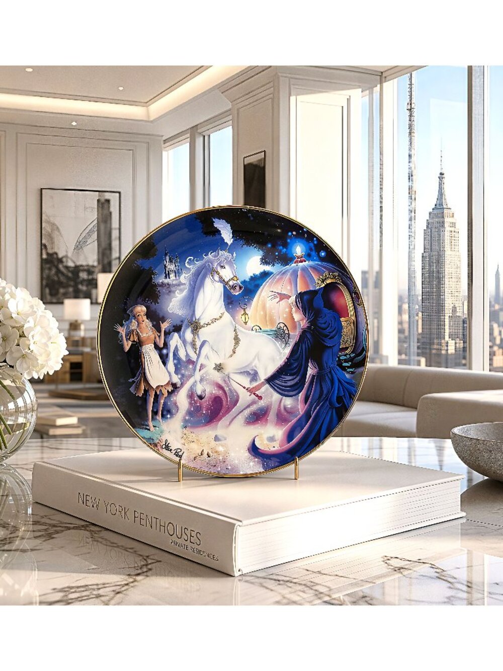 franklin mint cinderella collector plate, steve read fantasy art plate